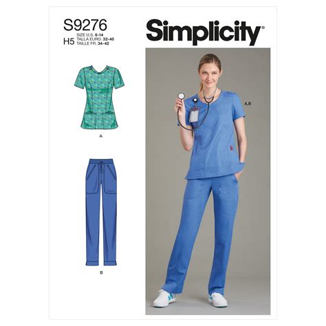 Simplicity Misses' Scrubs Sewing Pattern 9276 - Etsy UK