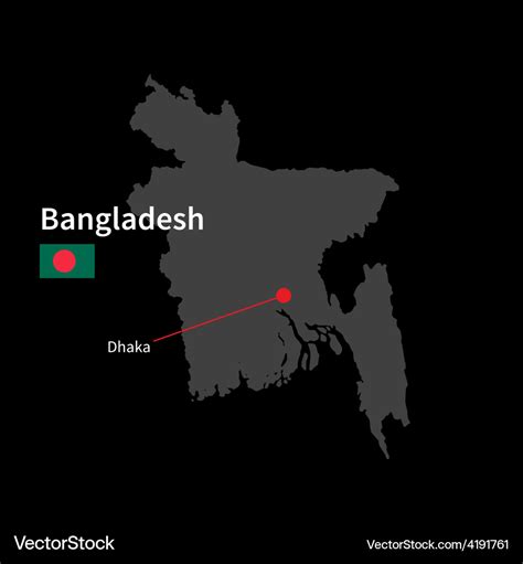 Detailed map of bangladesh and capital city dhaka Vector Image