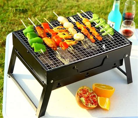 1PC Barbecue grill fit for charcoal barbecue rack outdoor full set portable thickening folding ...