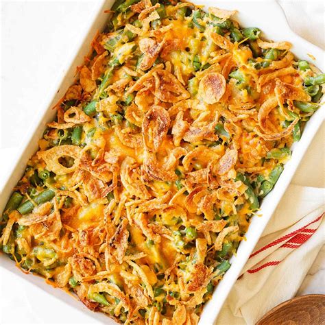 Cheesy Green Bean Casserole with Bacon - Handle the Heat