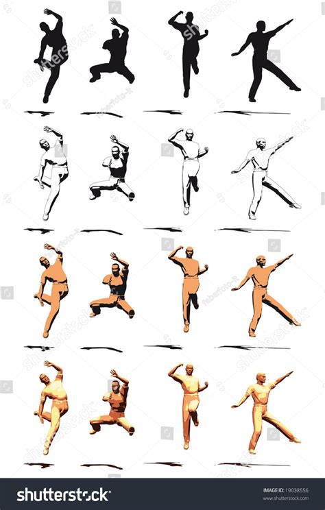 Dancer Jump Silhouette Various Poses Vector Stock Vector 19038556 ...