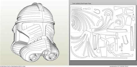 Papercraft .pdo file template for Star Wars - Clone Trooper Phase 2 Helmet +FOAM+. Clone Trooper ...