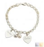 Silver Bracelet with 2 Engraved Charms - KAYA jewellery UK