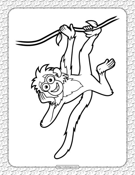 Bobo Coloring Page. #free #printable #monkey #coloring #drawing # ...