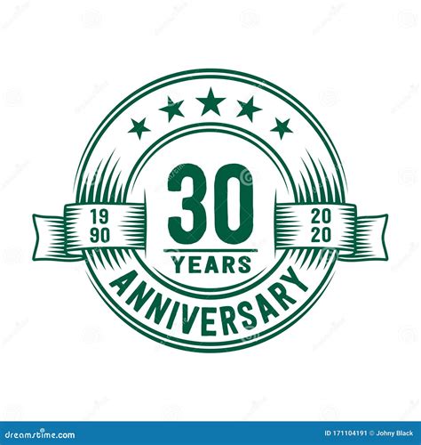 30 Years Anniversary Celebration Logotype. 30th Years Logo. Vector and Illustration. Stock ...