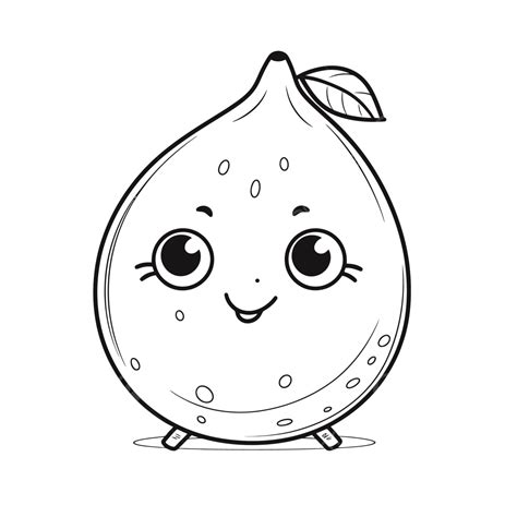 Cute Cartoon Citrus Fruit Coloring Page Outline Sketch Drawing Vector ...