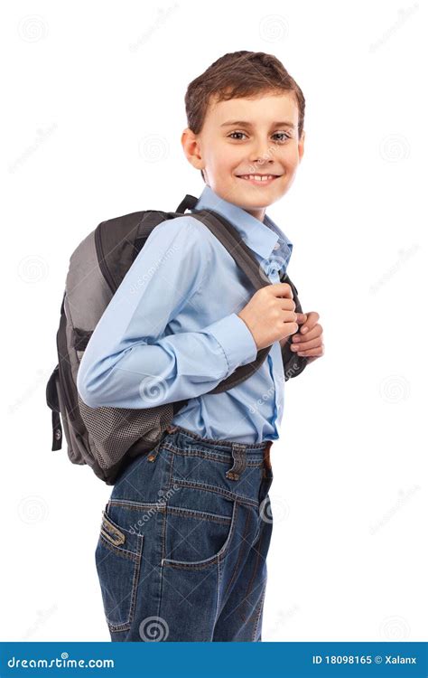 School kid with backpack stock image. Image of isolated - 18098165