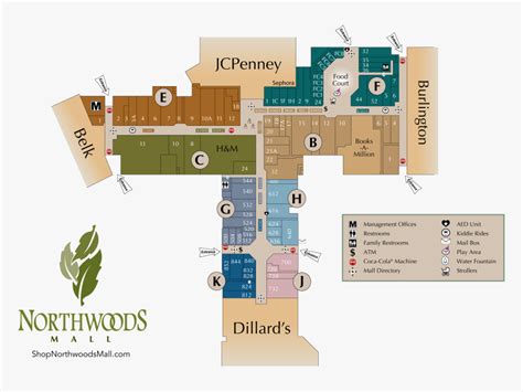 Northwoods Mall Directory Map - Northwoods Mall Charleston Sc, HD Png Download - kindpng