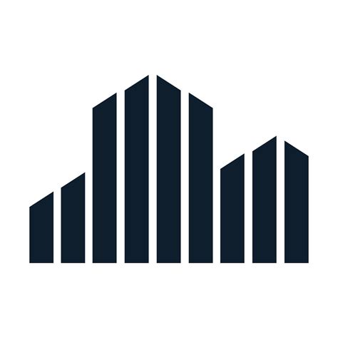 simple vertical line skyscraper logo vector icon illustration design ...