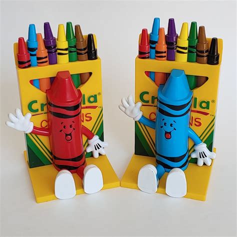 vtg 1999 Crayola Crayon bookends Binney & Smith 90's art library coloring | eBay