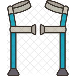 Crutches Icon - Download in Colored Outline Style