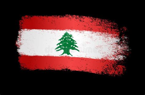 Lebanon Flag with Brush Paint Textured, Background, Symbols of Lebanon, Graphic Designer Element ...