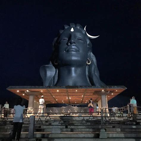 Adiyogi Shiva Statue At Night / Mesmerising night view of adiyogi lord shiva statue at isha yoga ...