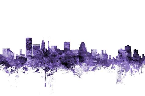 Baltimore Maryland Skyline Digital Art by Michael Tompsett - Fine Art ...