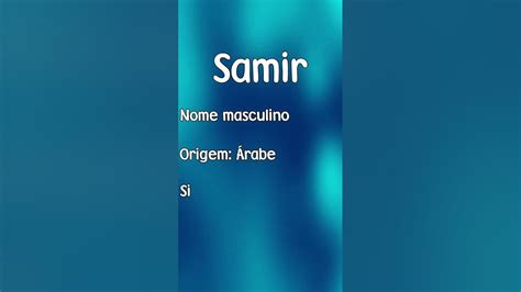 SAMIR - SIGNIFICADO E ORIGEM DO NOME [SHORTS] - YouTube