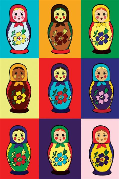 Pattern with Matryoshkas - Russian nesting dolls. #folk #art #Russian # ...