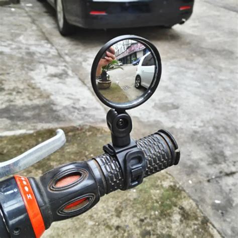 Mini Adjustable Bike Rearview Mirror Bike Bicycle Handlebar Flexible Safe Rearview Rear View ...