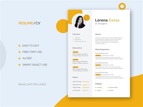 Free PSD | UI designer resume