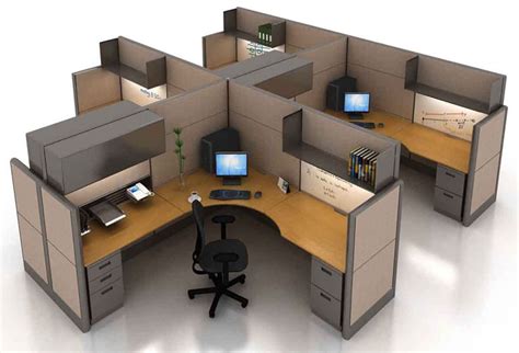 4-Person-Cubicles | Modular office furniture, Modular home office ...