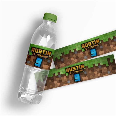 Minecraft Water Bottle Labels | Minecraft party decorations, Minecraft ...