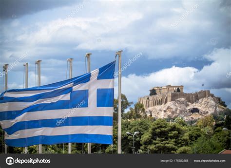 Waving Greek Flag — Stock Photo © CAHKT #175353258