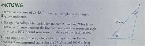 Solved 3. Determine the area of triangle ABC, shown at the | Chegg.com