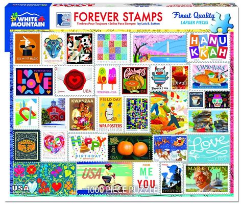 Forever Stamps (1629pz) - 1000 Piece Jigsaw Puzzle in 2021 | Forever ...