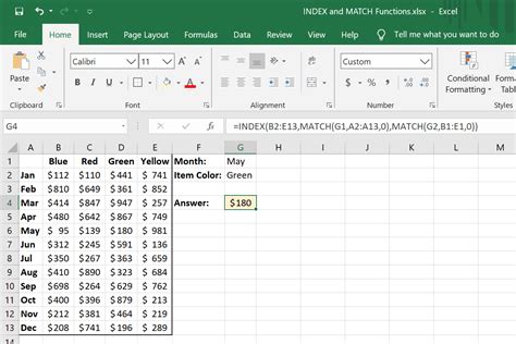 How to Use the INDEX and MATCH Function in Excel