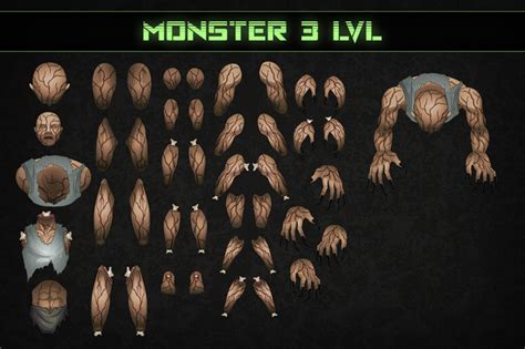 Top Down Shooter Monster Sprites by Free Game Assets (GUI, Sprite, Tilesets)