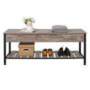 Rent to own Modern Home Entryway Lift-up Storage Bench with Shoe Shelf for Dining Room, Hallway ...