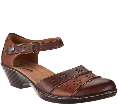 "As Is" Clarks Leather Closed Toe Sandals - Wendy Leehi — QVC.com