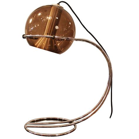 Globe Desk Lamp by Raak Holland 1960s Smoked Glass at 1stDibs