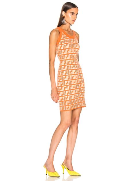 Fendi Logo Dress in Orange | FWRD