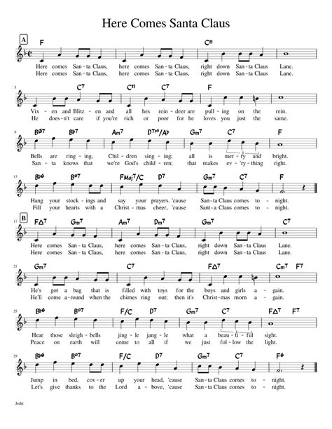 Here Comes Santa Claus Sheet music for Voice (other) (Solo) | Musescore.com