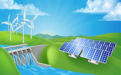 Renewable Energy or Power Generation Methods Stock Vector ...