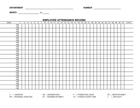 Free Employee Attendance Template | Calendar Template Printable