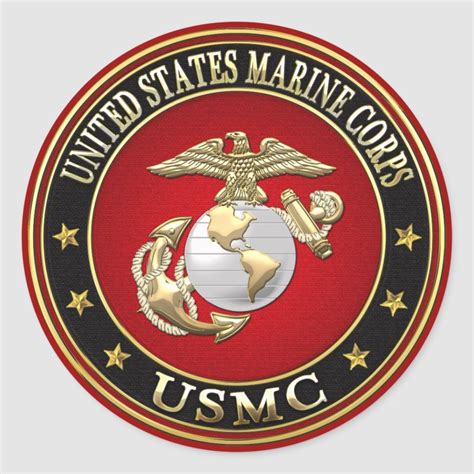 USMC EGA [Special Edition][3D] Classic Round Sticker | Zazzle.com | Usmc, Us marines, Ega