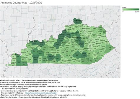 Serial Map Display of Spread of Covid-19 Across Kentucky. | Kentucky ...