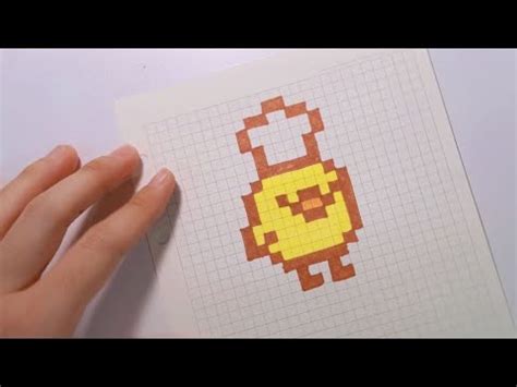 Handmade Pixel Art - How to draw kawaii duck cook Cách vẽ vịt đầu bếp #pixelart - YouTube