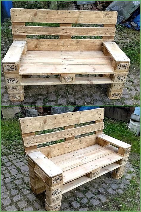 recycled-pallet-outdoor-bench | Pallet di legno divano, Pallet di legno, Panchine pallet