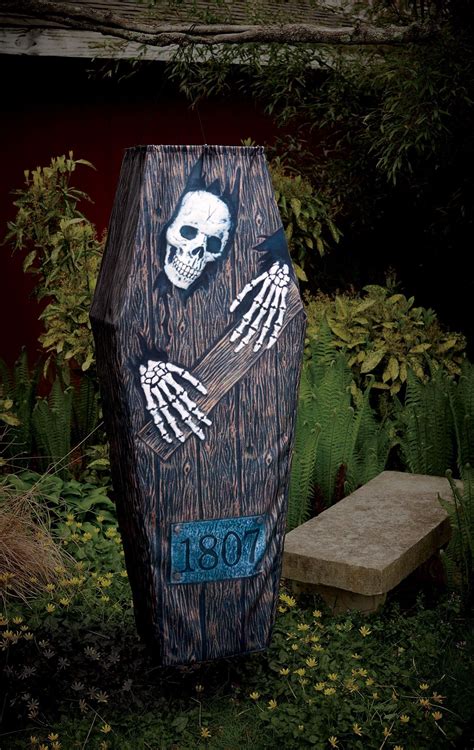 Skeleton Hanging Coffin Halloween Horror Prop - The Mad Hatter