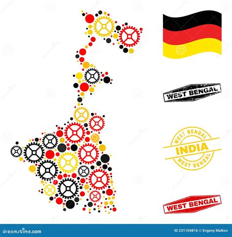 Workshop Composition West Bengal State Map in German Flag Colors and ...