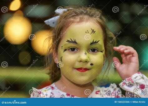 Beautifull Little Girl Smiling with Face-painting Stock Photo - Image ...