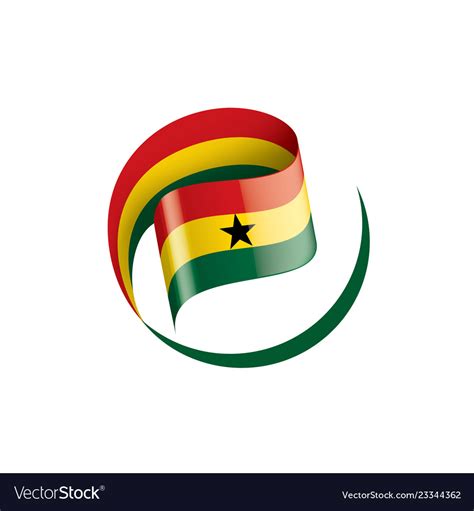 Ghana flag on a white Royalty Free Vector Image