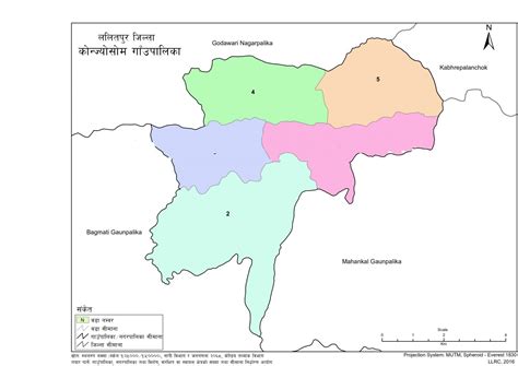 Map of Konjyosom Rural Municipality, Lalitpur, Nepal – Nepal Archives