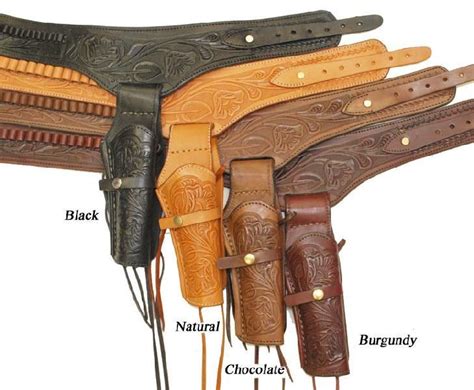 Details about 22 Caliber .22 Western Gun Belt Single Right Hand Holster Cowboy Tooled Leather ...