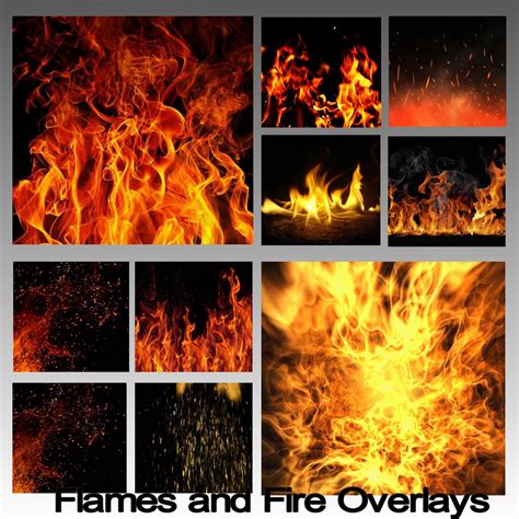 Flames and Fire Overlays for Photoshop, Photoshop Overlays, Fire, Flames, Bonfire, Campfire ...