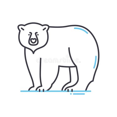 Polar Bear Line Icon, Outline Symbol, Vector Illustration, Concept Sign ...