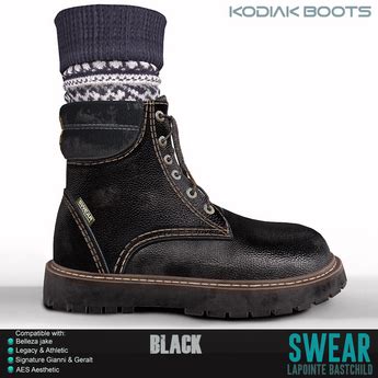 Second Life Marketplace - Leather Boots Kodiak BLACK