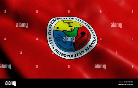 3D Illustration of a waving Philippines city flag of Valenzuela Stock ...